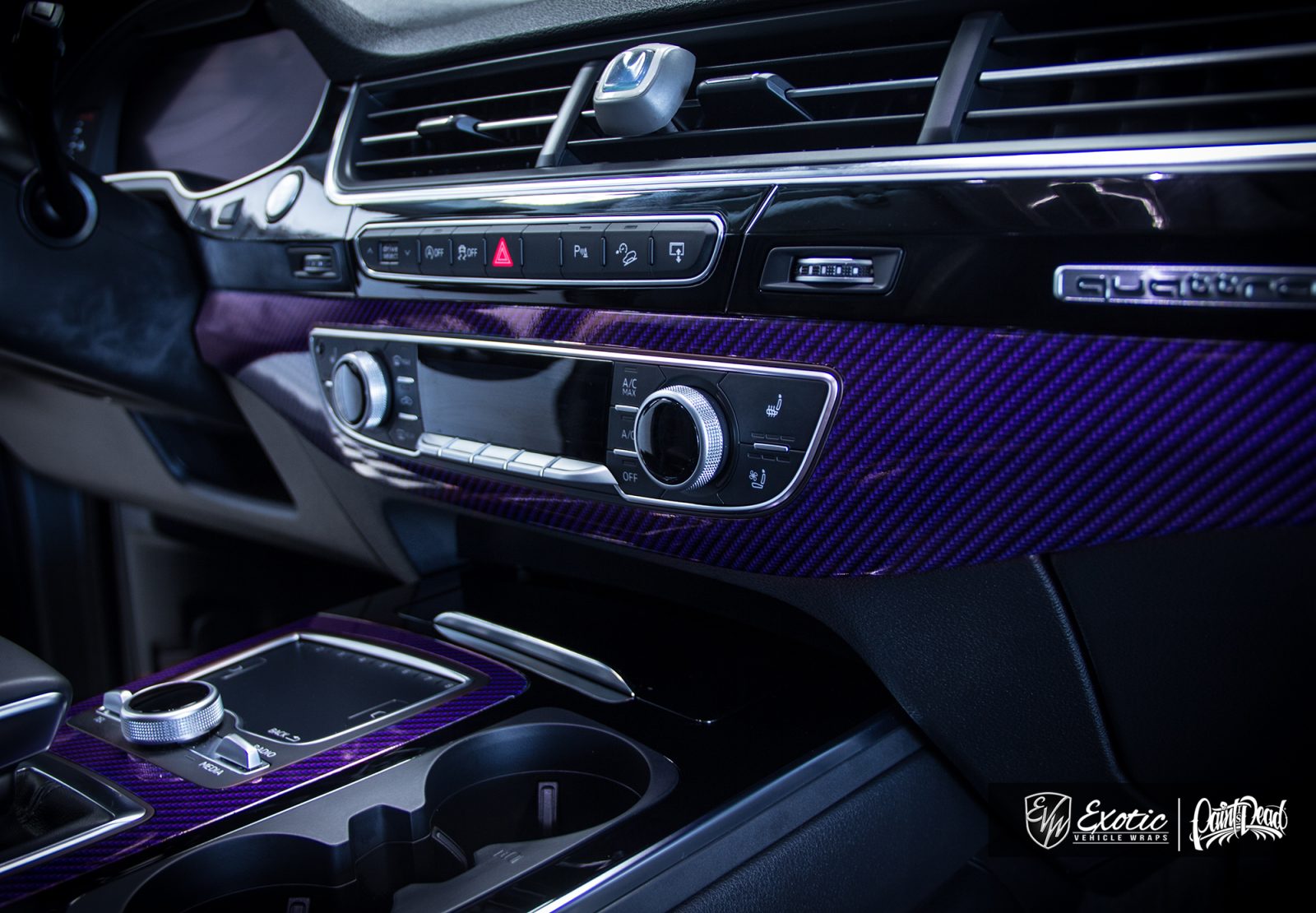 Audi Q7 Satin Dark Gray Interior Purple Carbon Fiber Wm